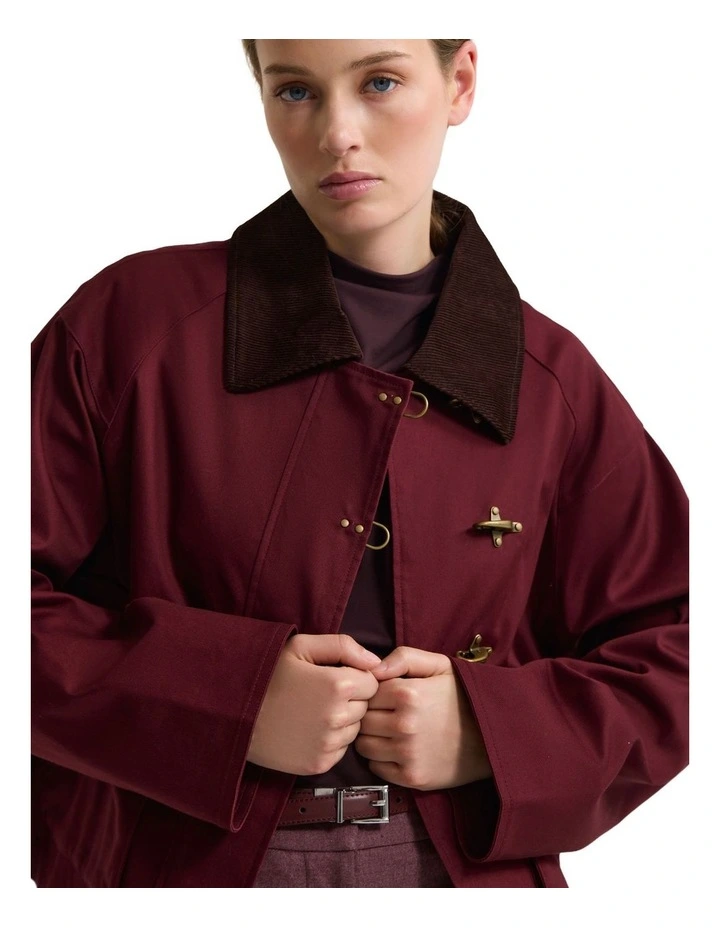Carmen Barn Jacket in Burgandy image 7