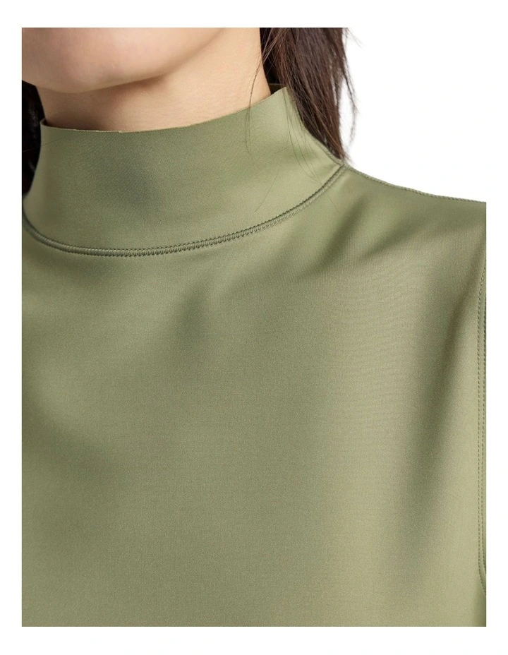 Laura Stretch Knit Top in Olive image 6