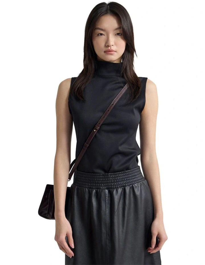 Laura Stretch Knit Top in Black image 1