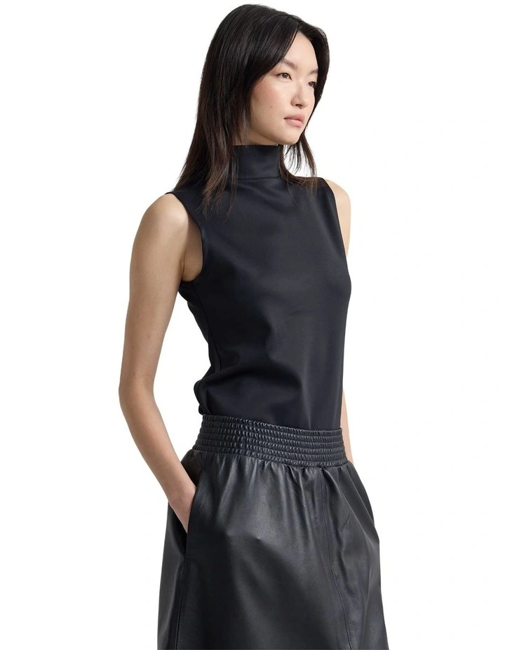 Laura Stretch Knit Top in Black image 3