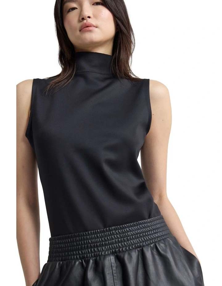 Laura Stretch Knit Top in Black image 4