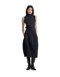 Sybil Stretch Knit Skirt in Black