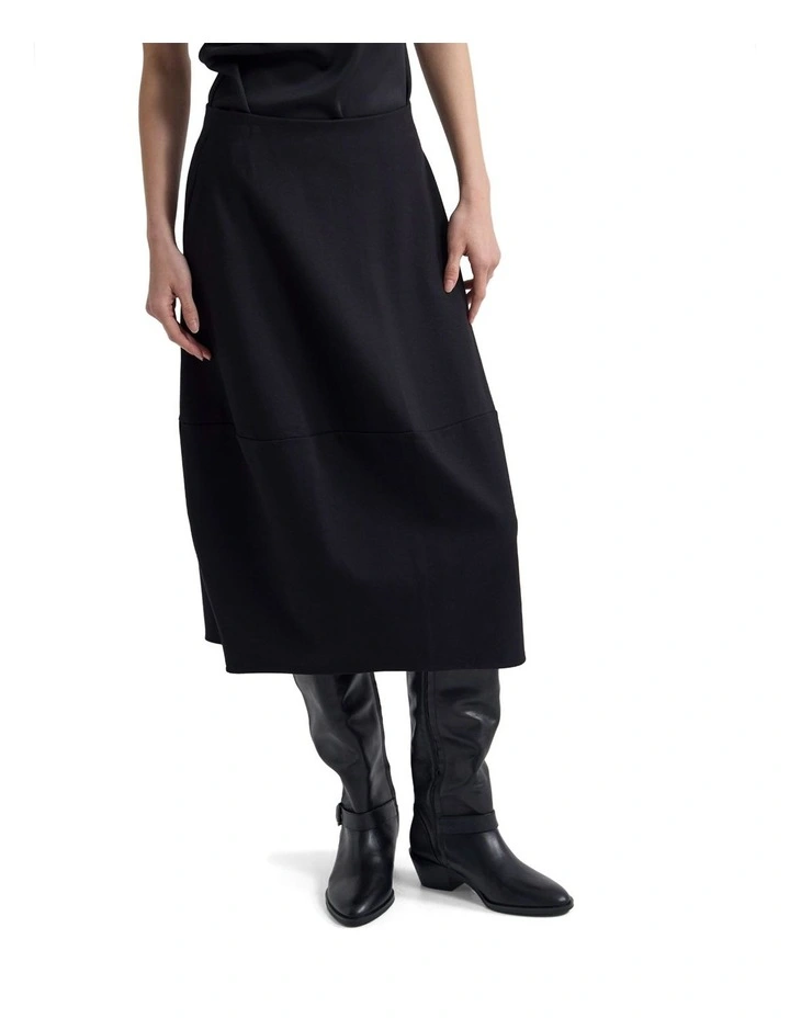 Sybil Stretch Knit Skirt in Black image 4
