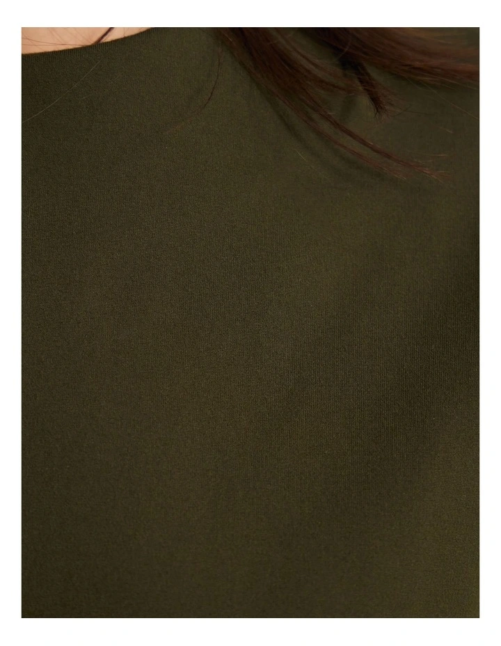 Miranda Stretch Knit Ponti Dress in Dark Olive image 6