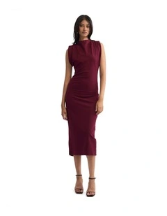 Genevieve Ponti Dress in Plum