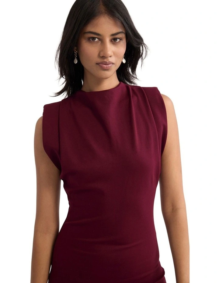 Genevieve Ponti Dress in Plum image 4
