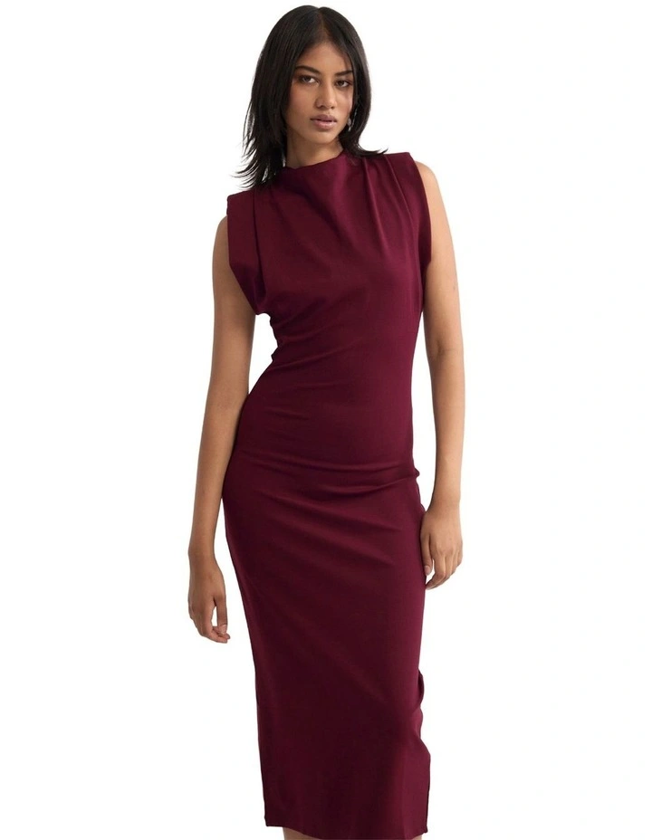 Genevieve Ponti Dress in Plum image 5
