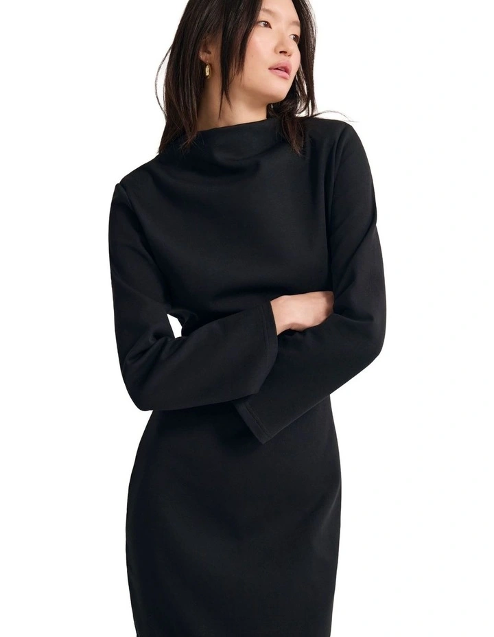 Rebecca Ponti Long Sleeve Dress in Black image 4