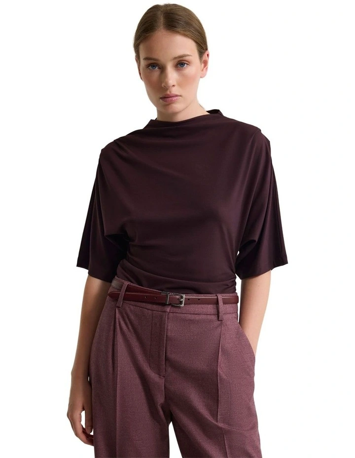 Rosie Stretch Jersey Top in Cocoberry image 1