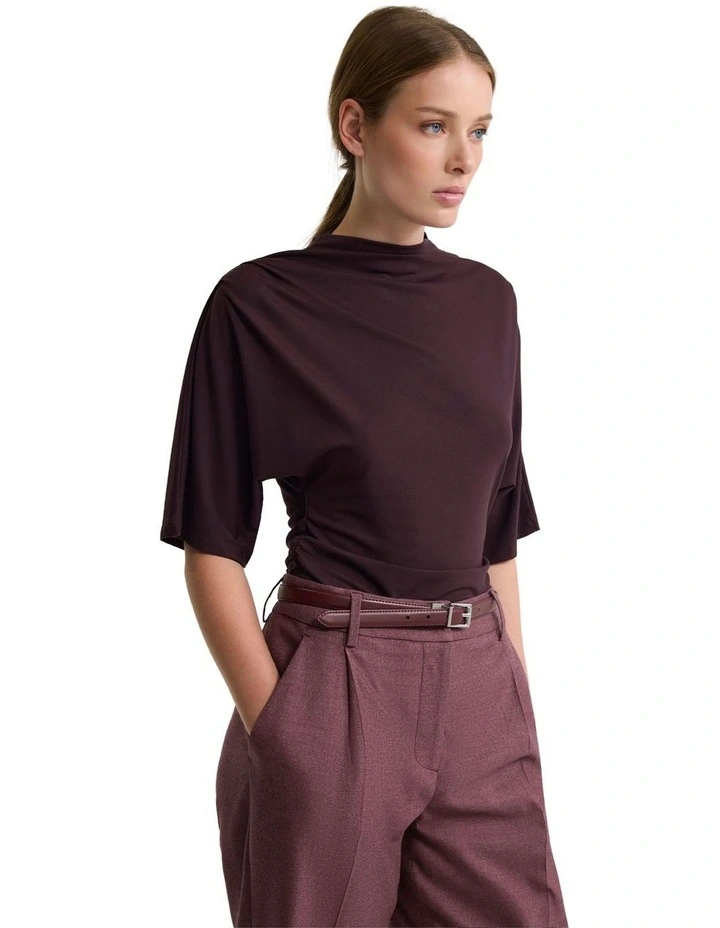 Rosie Stretch Jersey Top in Cocoberry image 3