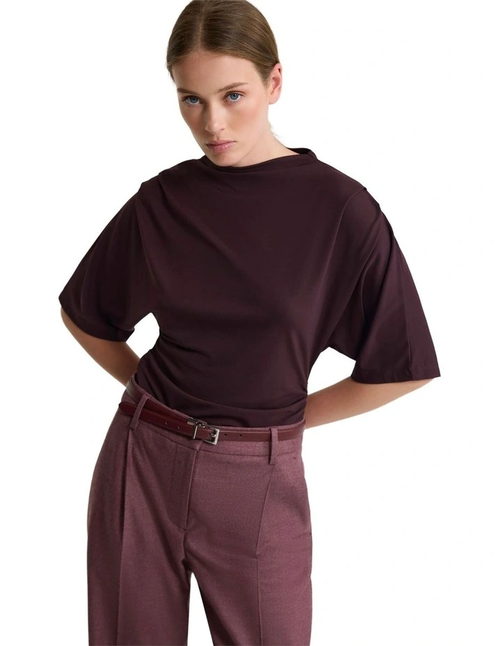 Rosie Stretch Jersey Top in Cocoberry image 4