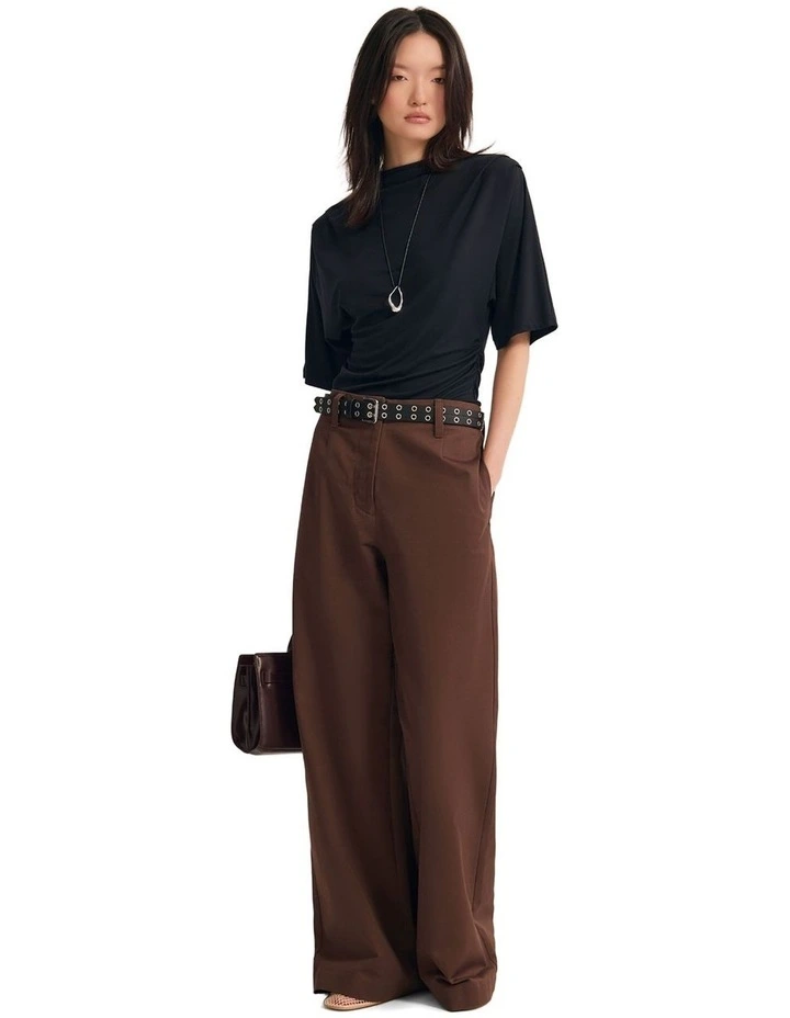 Rosie Stretch Jersey Top in Black image 5