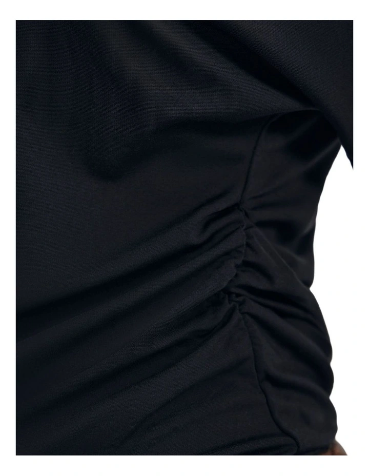 Rosie Stretch Jersey Top in Black image 6