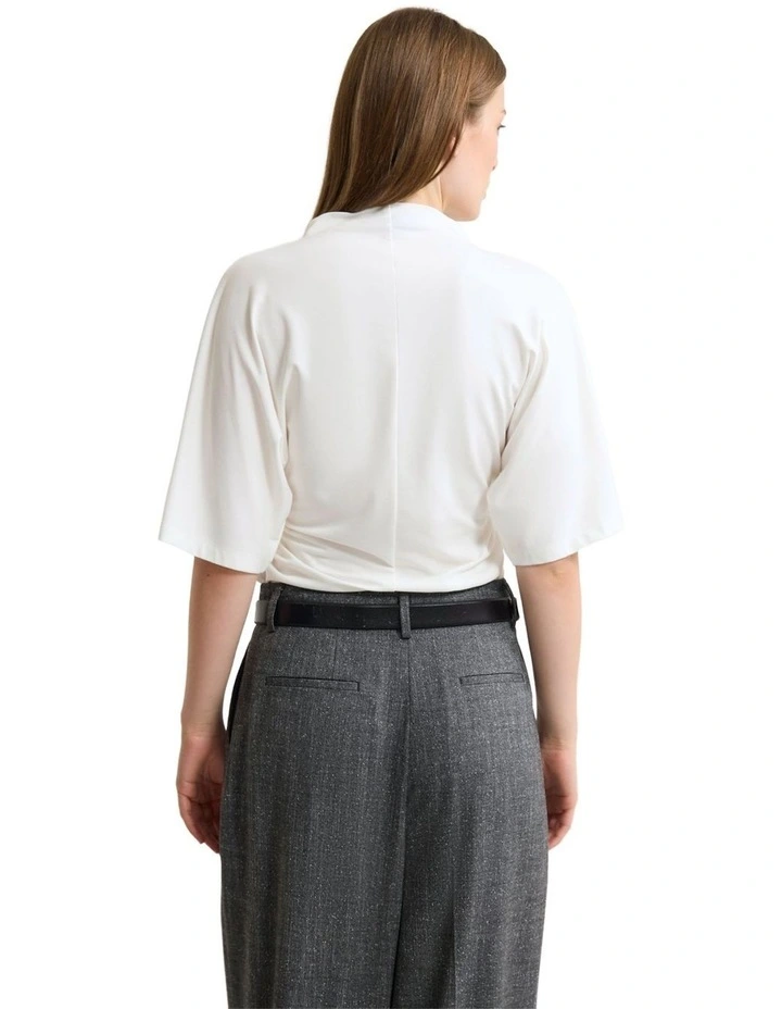 Rosie Stretch Jersey Top in White image 2