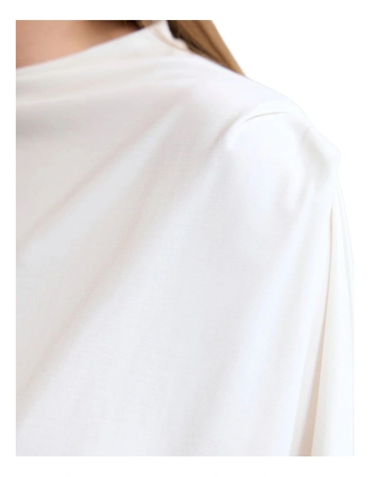 Rosie Stretch Jersey Top in White image 6