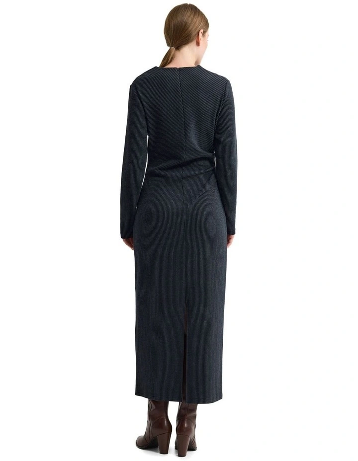 Hartley Jacquard Stripe Knit Dress in Navy image 2