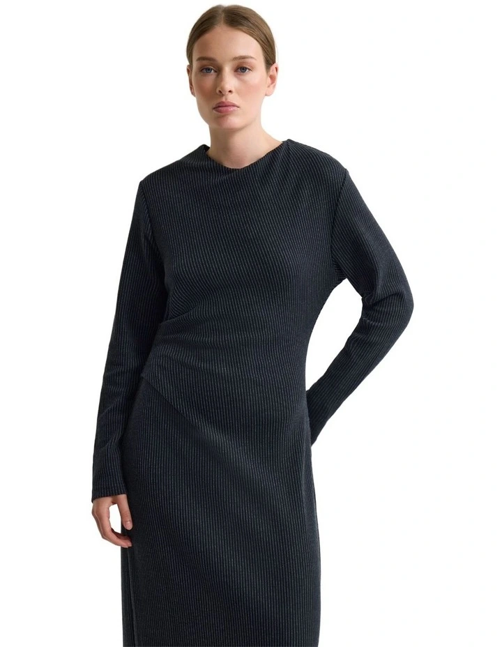 Hartley Jacquard Stripe Knit Dress in Navy image 4