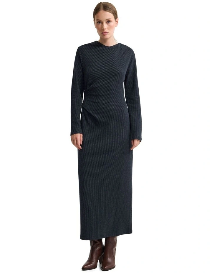 Hartley Jacquard Stripe Knit Dress in Navy image 5