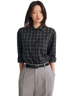 Hailey Checked Shirt in Charcoal