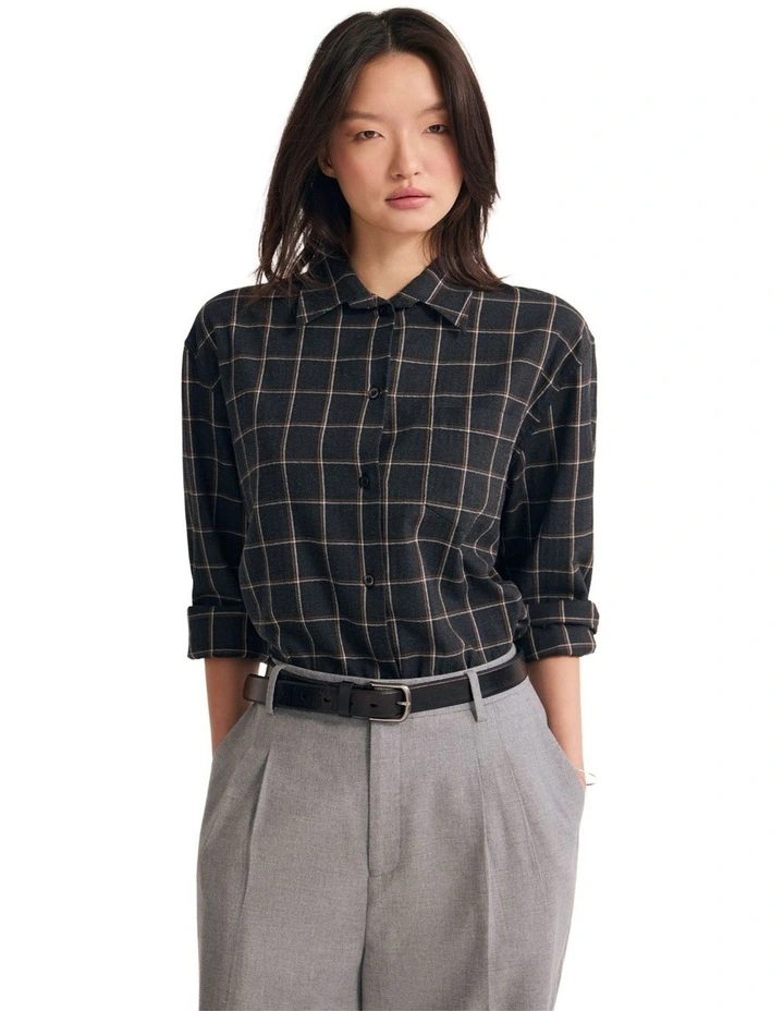 Hailey Checked Shirt in Charcoal image 1