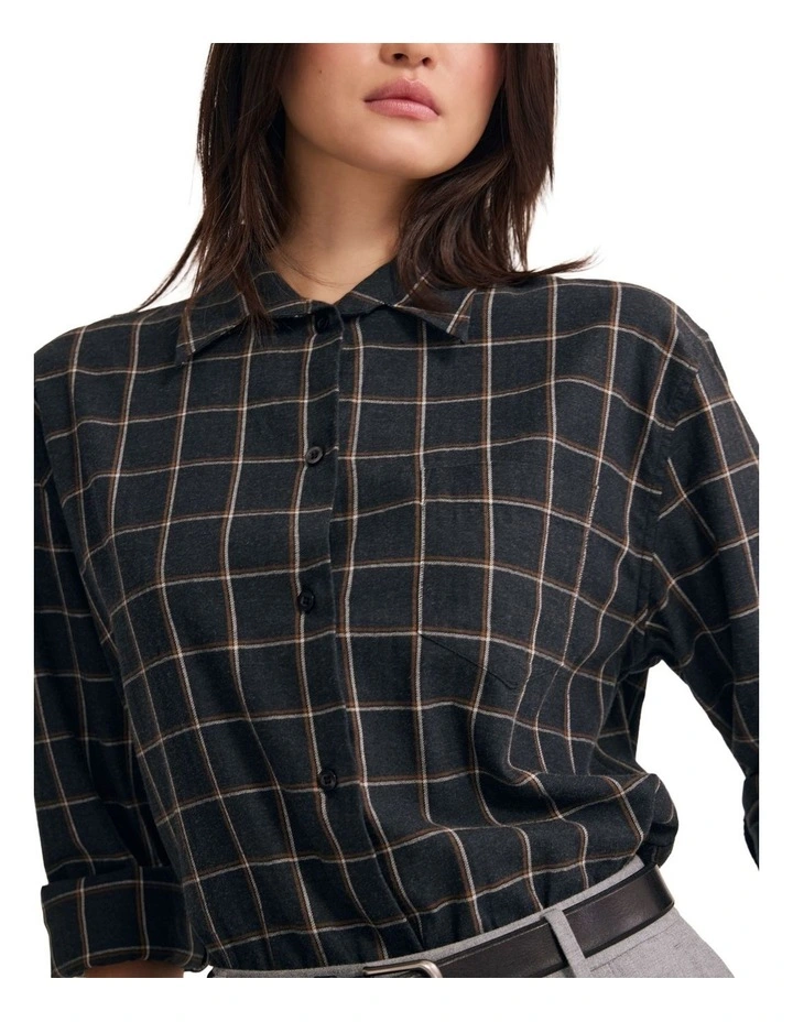Hailey Checked Shirt in Charcoal image 4