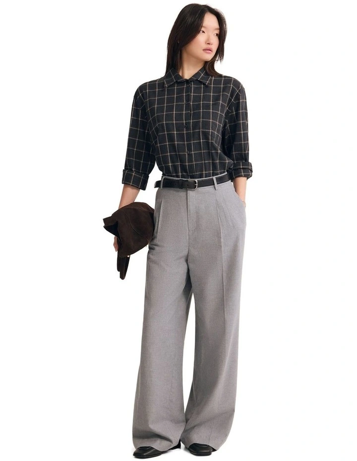 Hailey Checked Shirt in Charcoal image 5