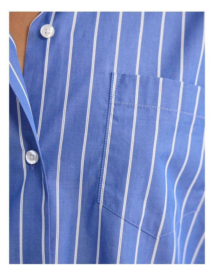Hailey Striped Euro Fabric Shirt in Blue image 6