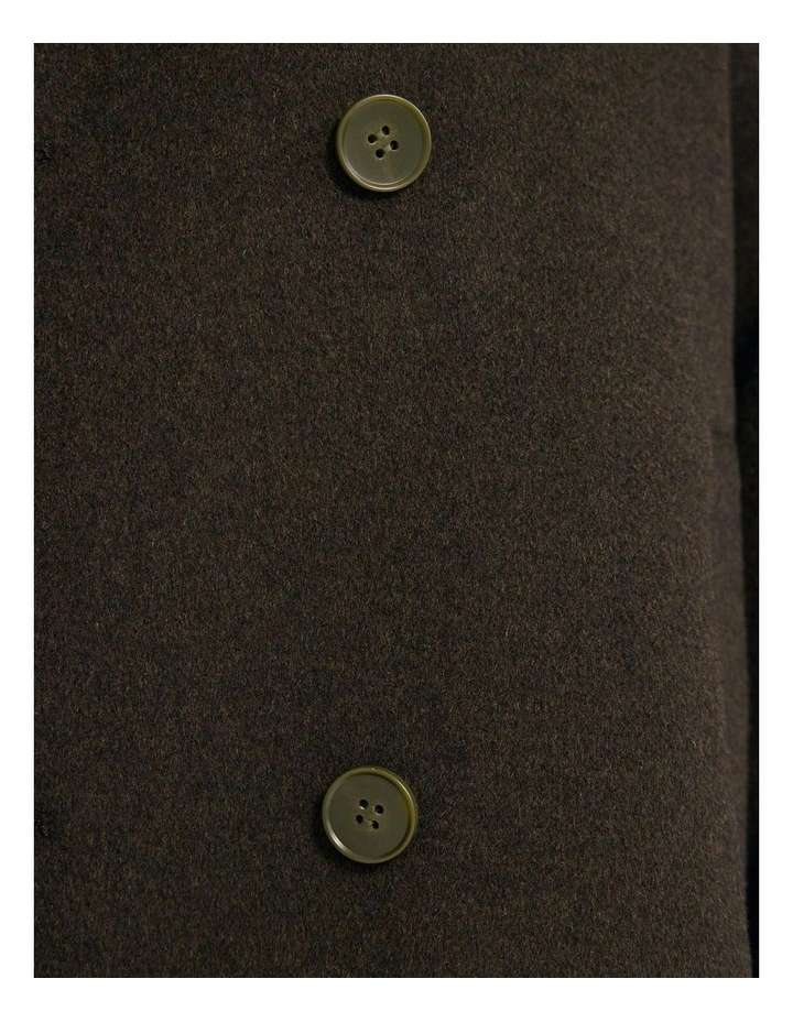 Gemma Wool Rich Trench Coat in Olive image 6