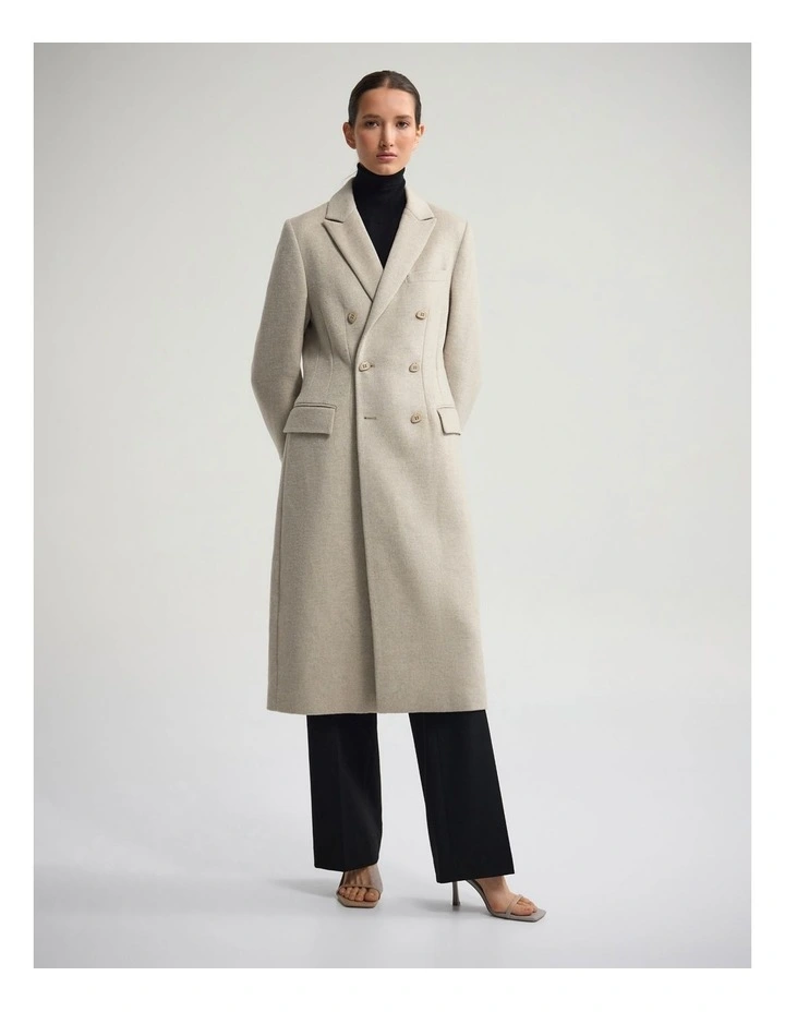 Lily Wool Blend Coat in Oatmeal image 4
