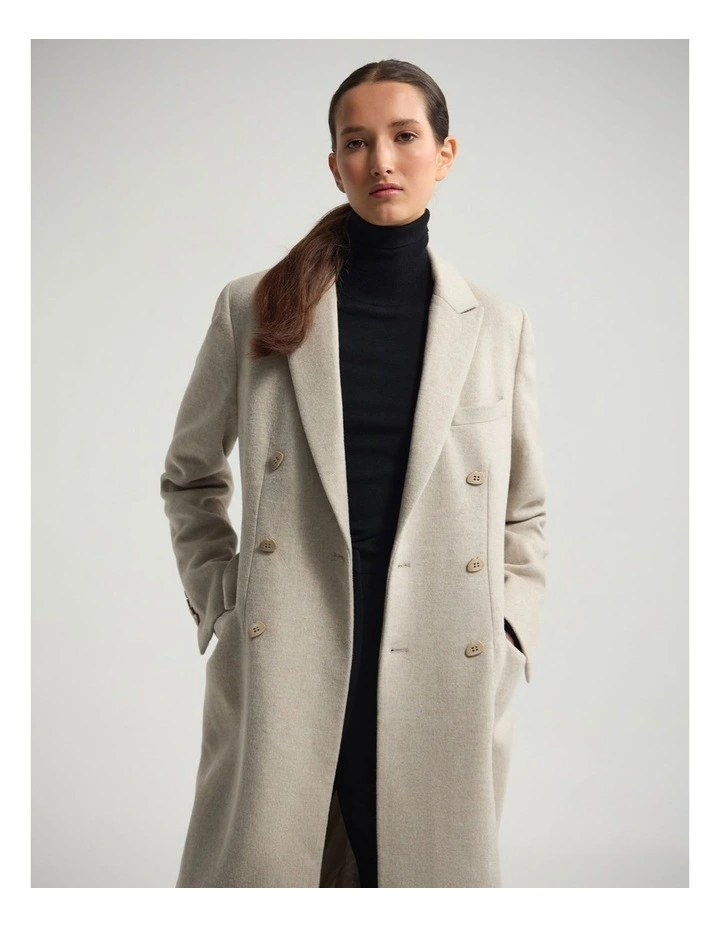 Lily Wool Blend Coat in Oatmeal image 5