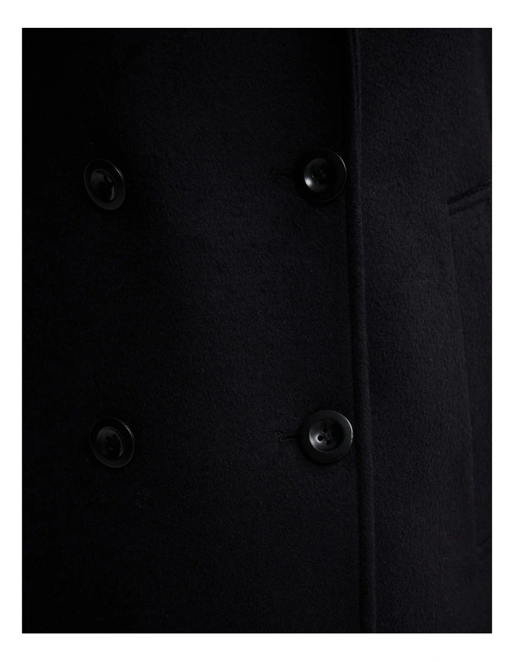 Avril Wool Pea Coat in Black image 6
