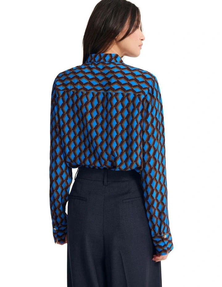 Poppy Printed Shirt in Blue image 2