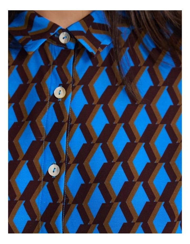 Poppy Printed Shirt in Blue image 6