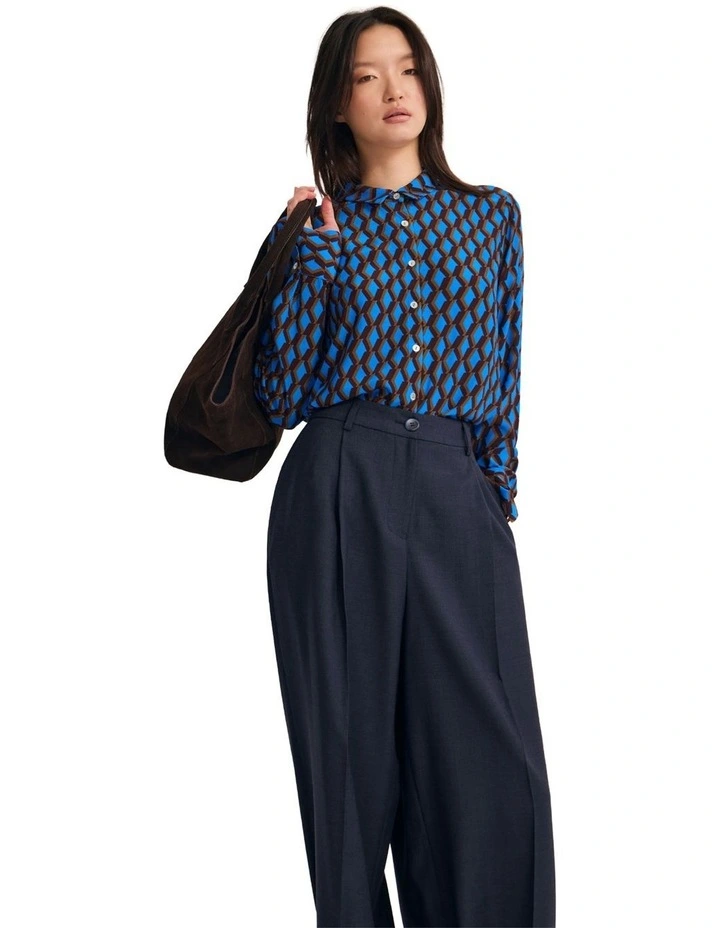 Poppy Printed Shirt in Blue image 7