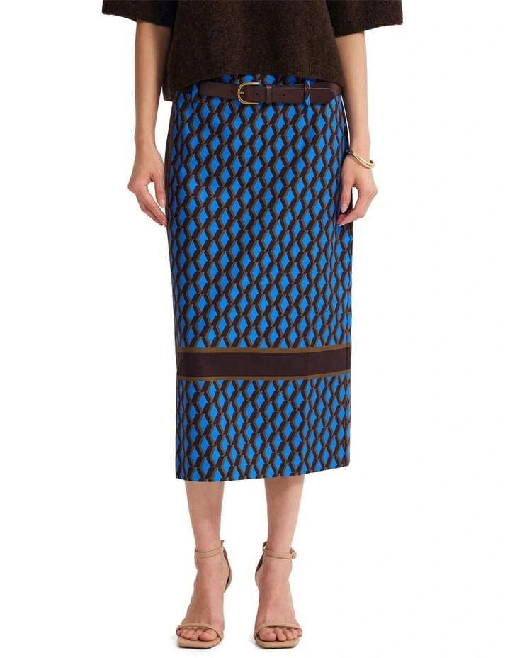 Nora Stretch Midi Skirt in Multi image 1