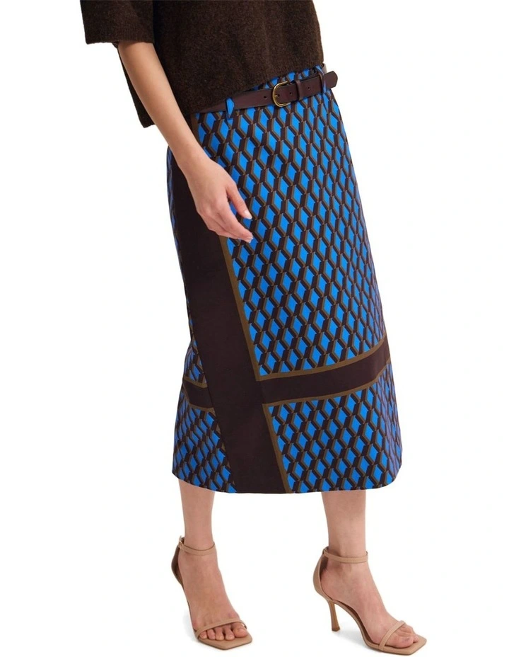 Nora Stretch Midi Skirt in Multi image 4