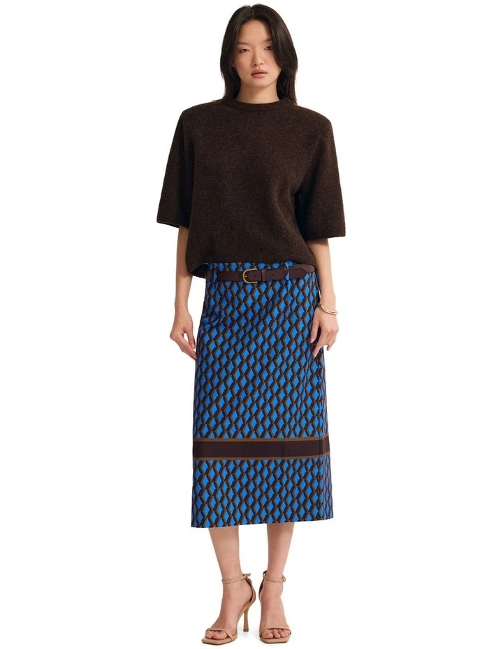 Nora Stretch Midi Skirt in Multi image 5