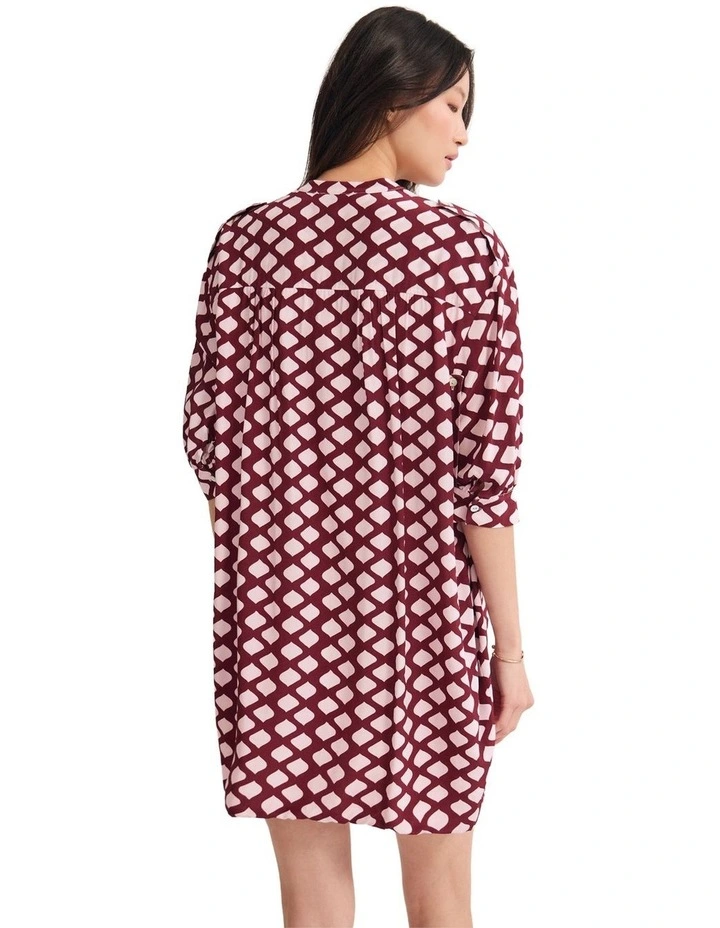 Gracie Printed Dress in Plum image 2