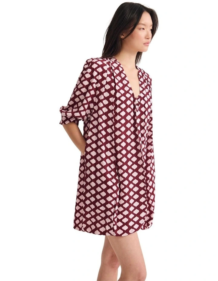 Gracie Printed Dress in Plum image 3