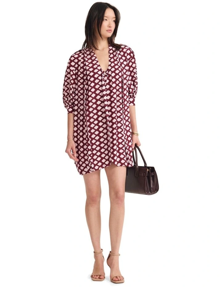 Gracie Printed Dress in Plum image 5