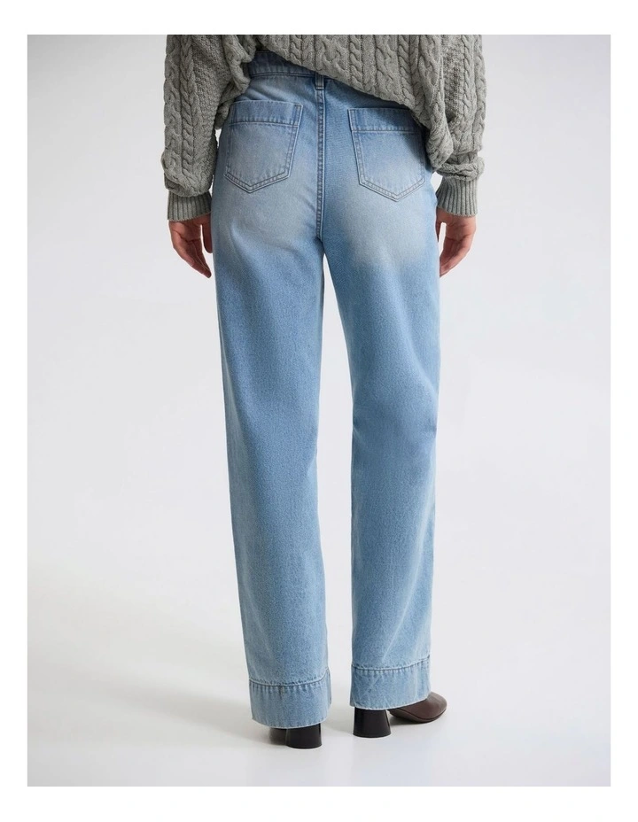 Joanie Pocket Front Denim Jeans in Blue image 2