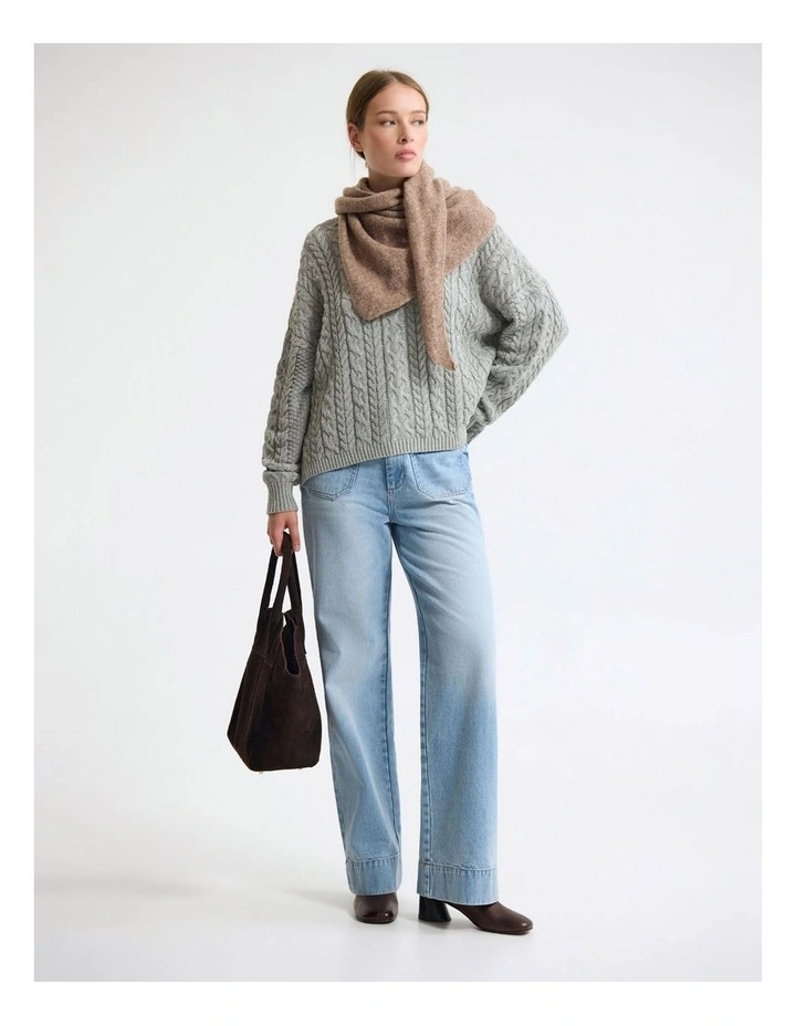 Joanie Pocket Front Denim Jeans in Blue image 5