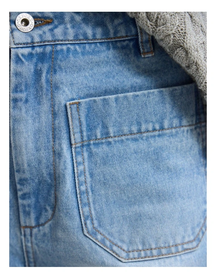 Joanie Pocket Front Denim Jeans in Blue image 6