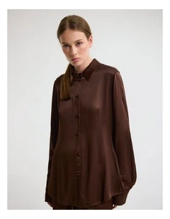 Lauren Silky Shirt in Chocolate
