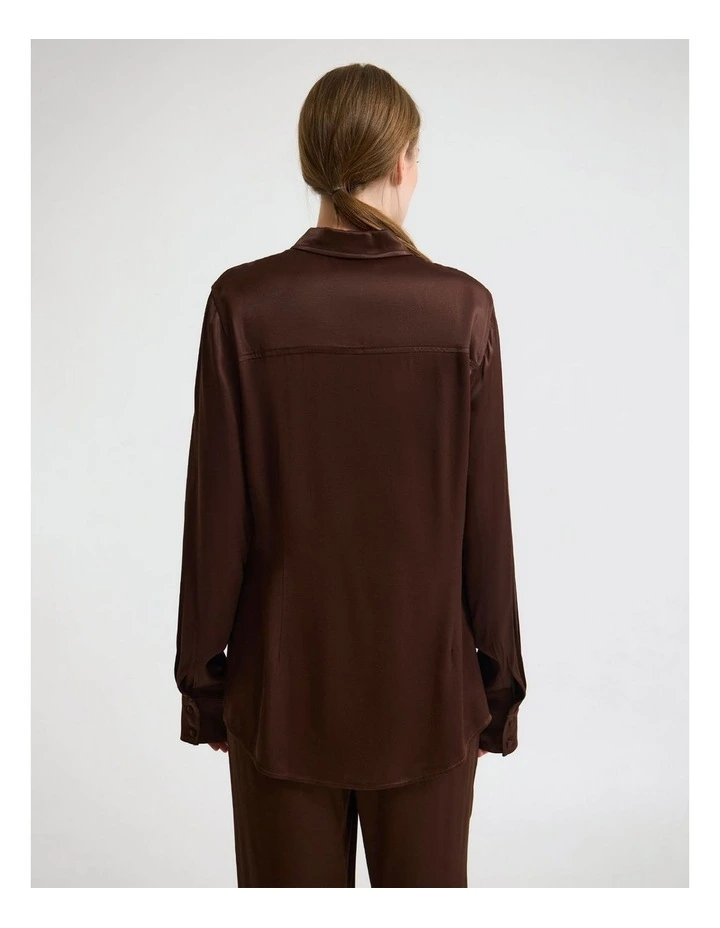 Lauren Silky Shirt in Chocolate image 2
