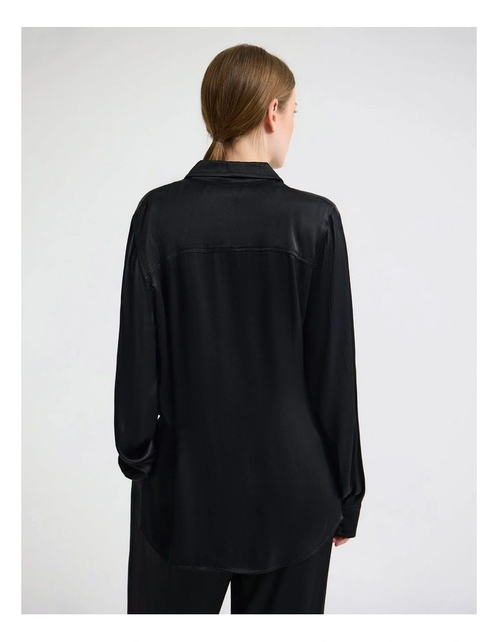Lauren Silky Shirt in Black image 2