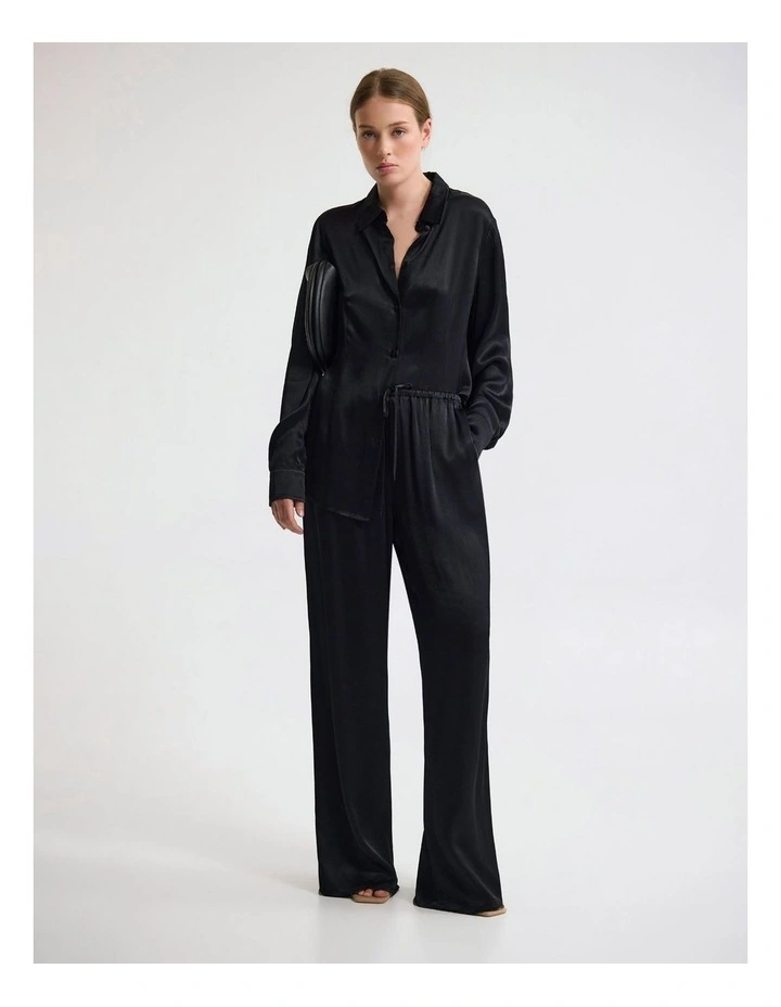 Lauren Silky Shirt in Black image 5