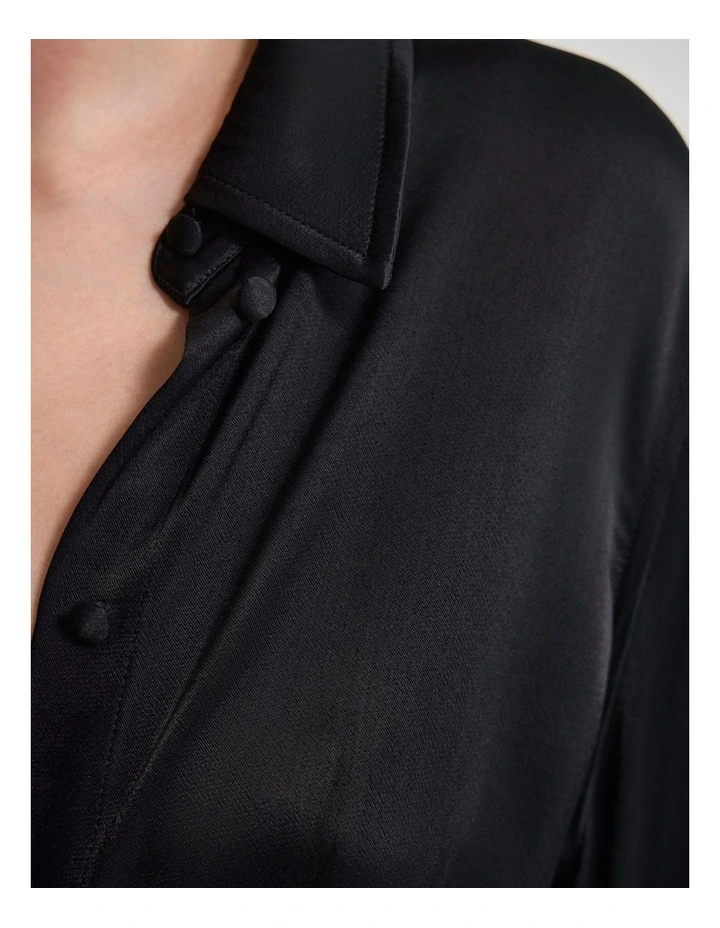 Lauren Silky Shirt in Black image 6