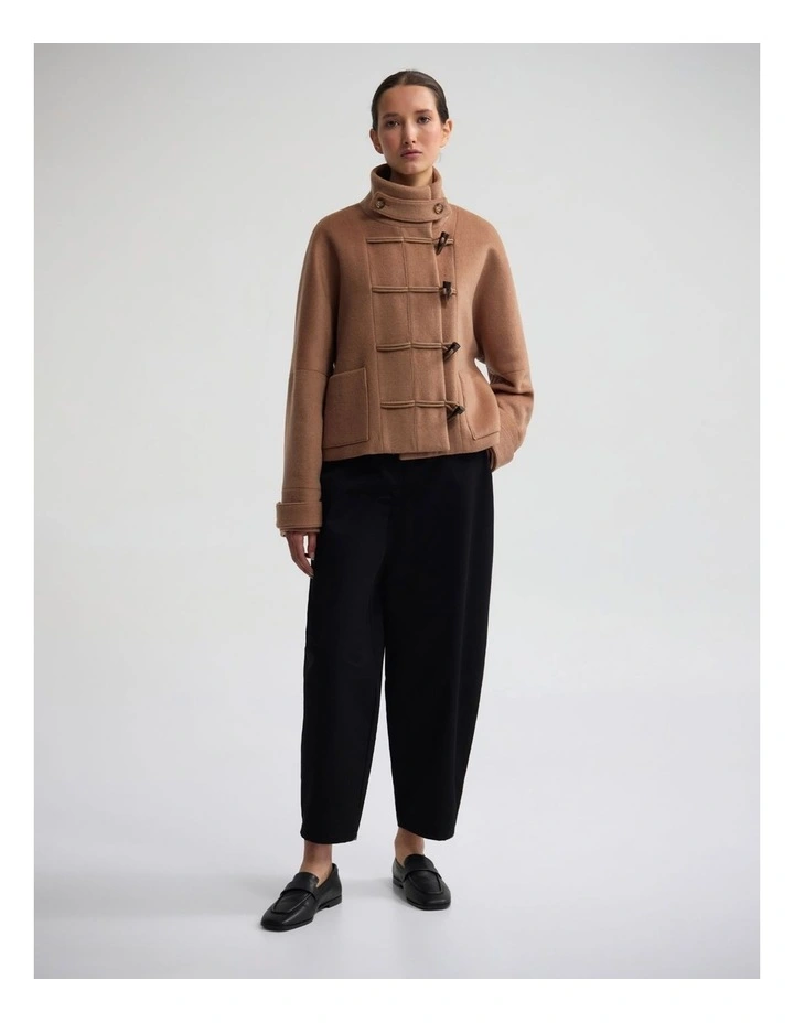 Etta Barrel Leg Cotton Pant in Black image 4