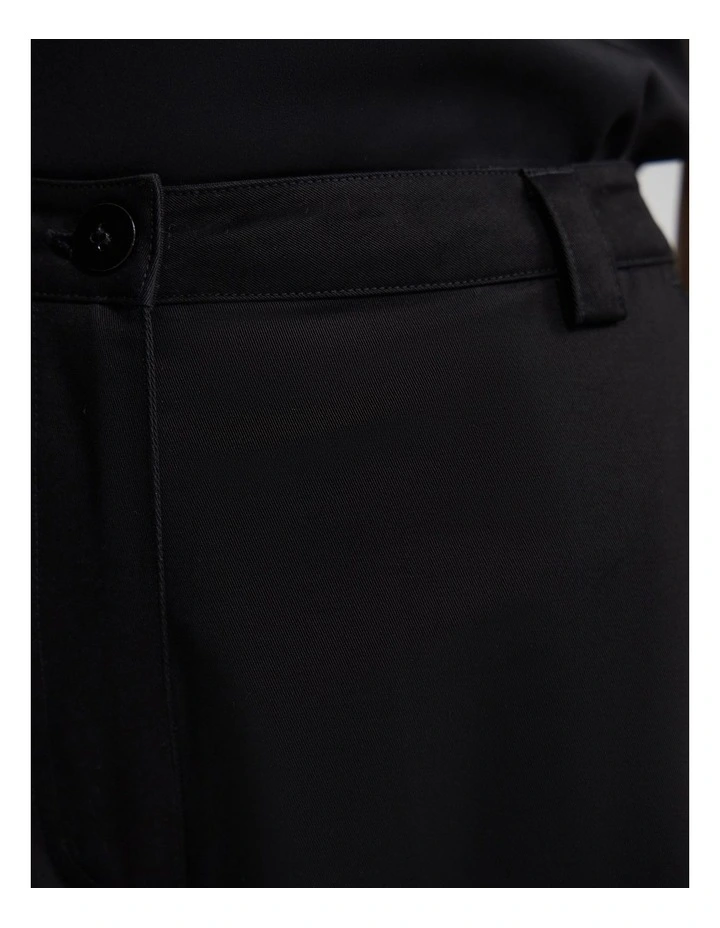 Etta Barrel Leg Cotton Pant in Black image 6